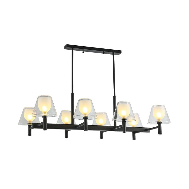 Industrial Island Light Glass Pendant Lighting Fixture for Dining Room