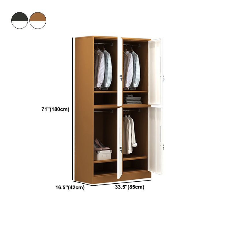 Contemporary Wardrobe Metal Freestanding Wardrobe Closet with Locks