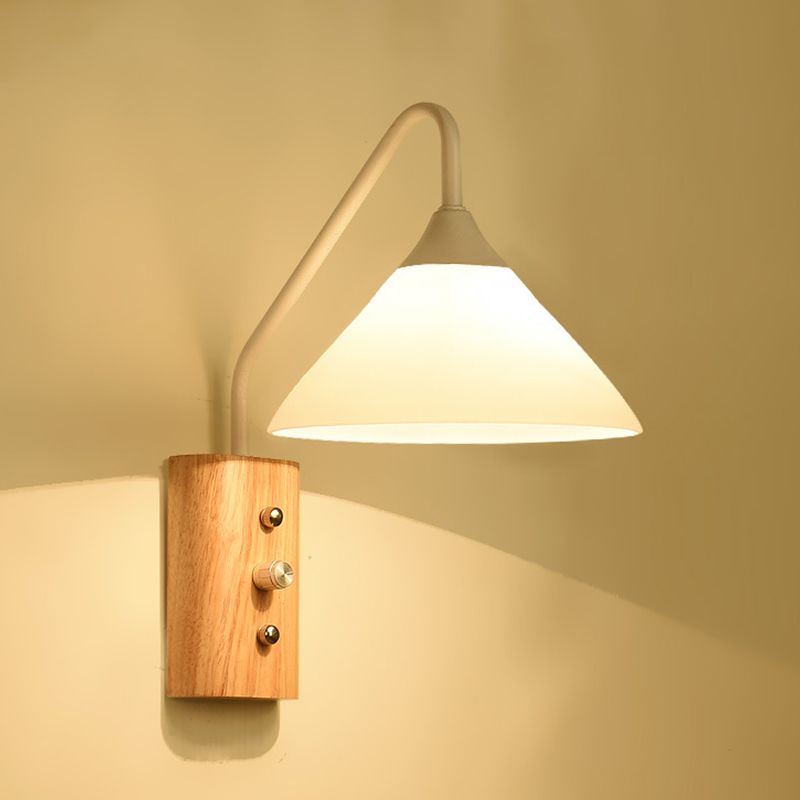 1 Light Simple Geometric Glass Wall Light Fixtures for Bedroom