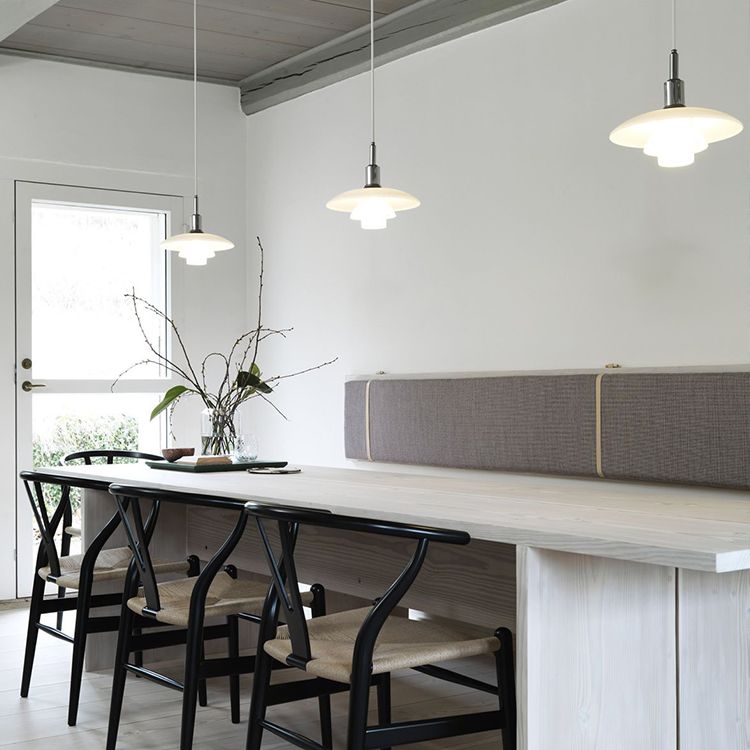 1-Light White Glass Suspended Lighting Fixture Minimalism Pendant Light Kit for Bedroom