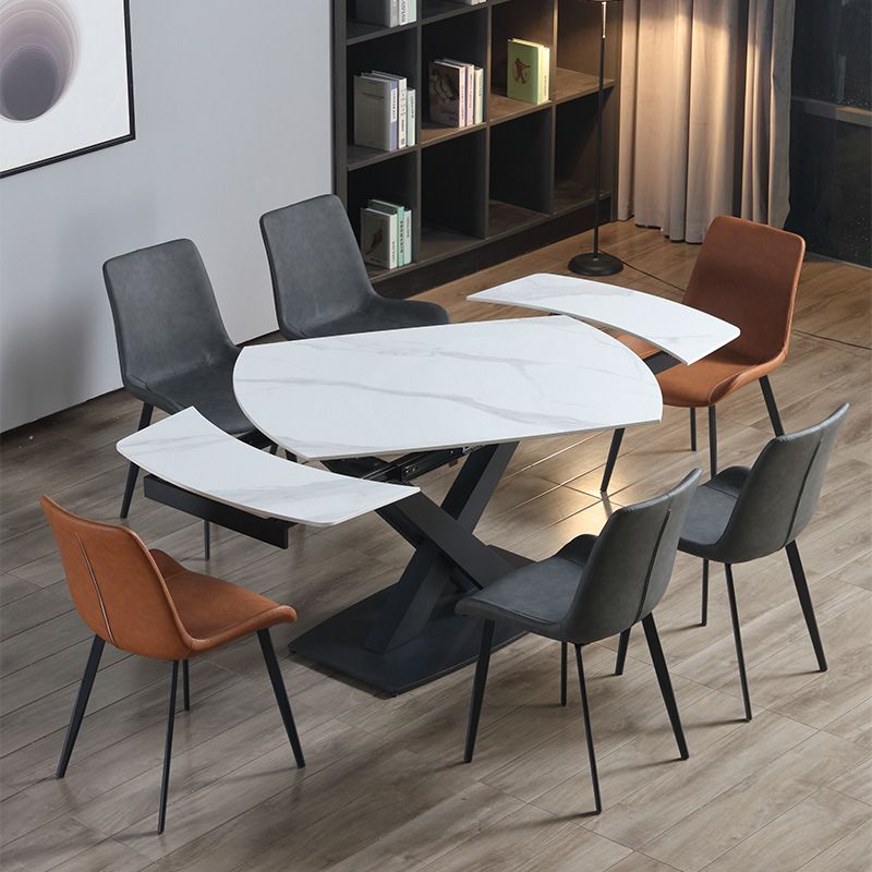 Extendable Modern Kitchen Sintered Stone Furniture Standard Height Dining Room Table Set