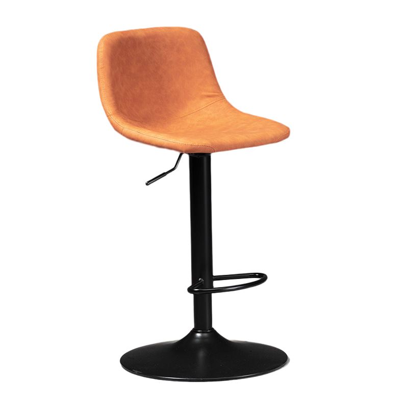 Contemporary Liftable Bar-stool Low Back Bar Stool with Metal Legs