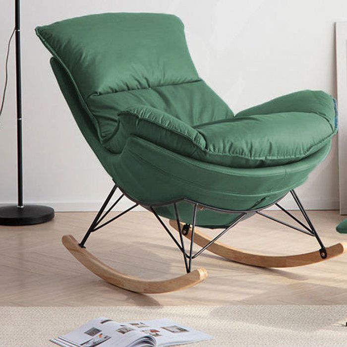 Modern Rocking Chair Solid Color Indoor Rocker Chair with Dark Legs