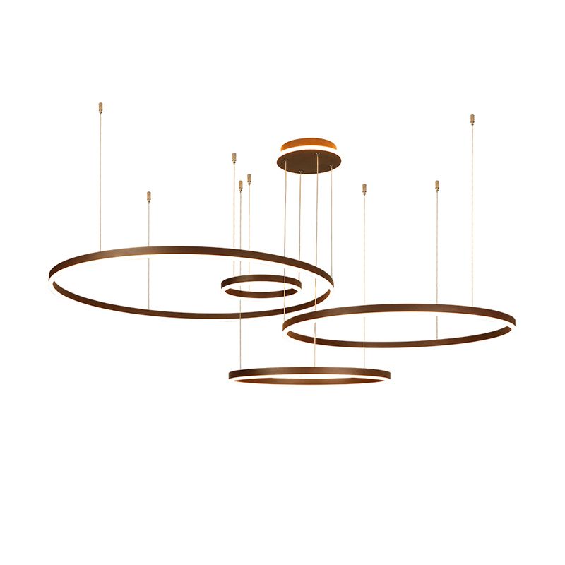 Lampadario a forma di loop in alluminio a forma di caffè artistico LED LED a sospensione per soggiorno