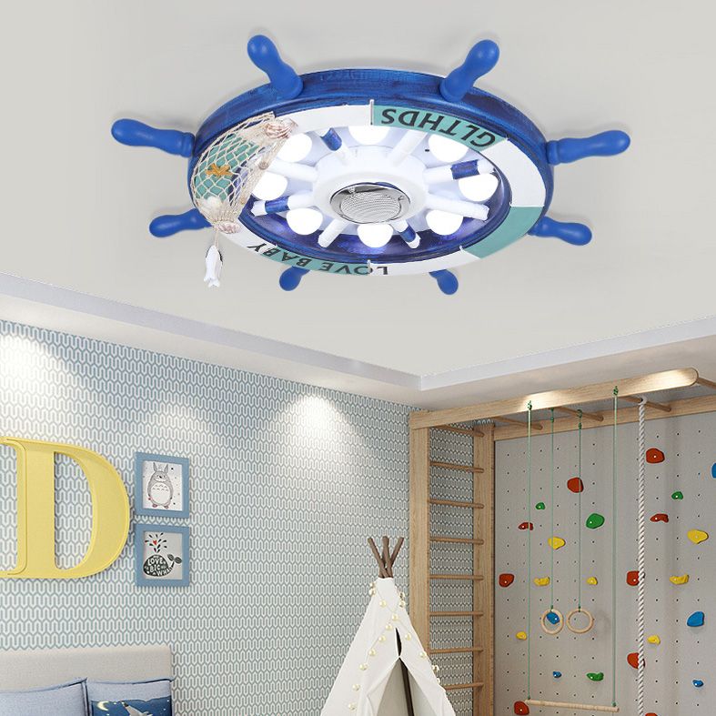 Éclairage encastré à gouvernail en métal, plafonnier LED bleu de Style méditerranéen