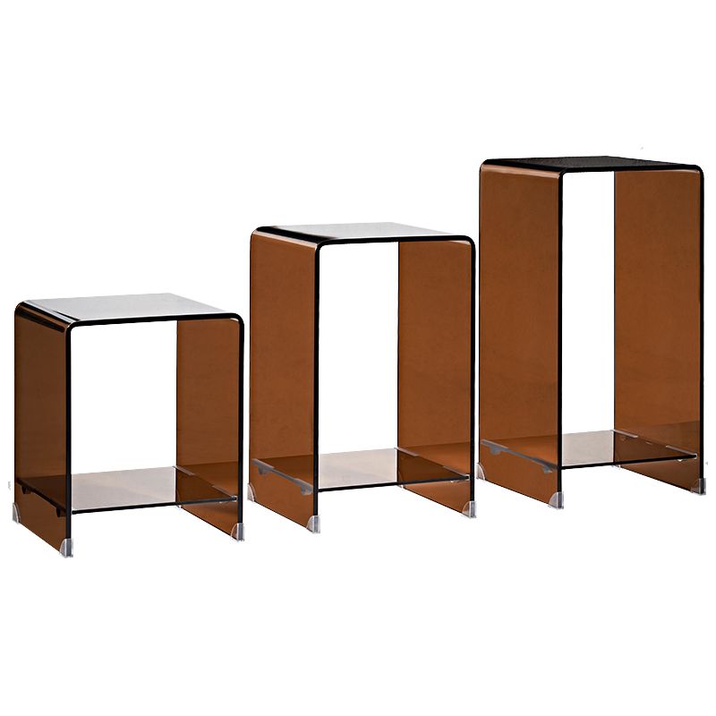 Modern Glass Corner Table Round Side End Table for Living Room