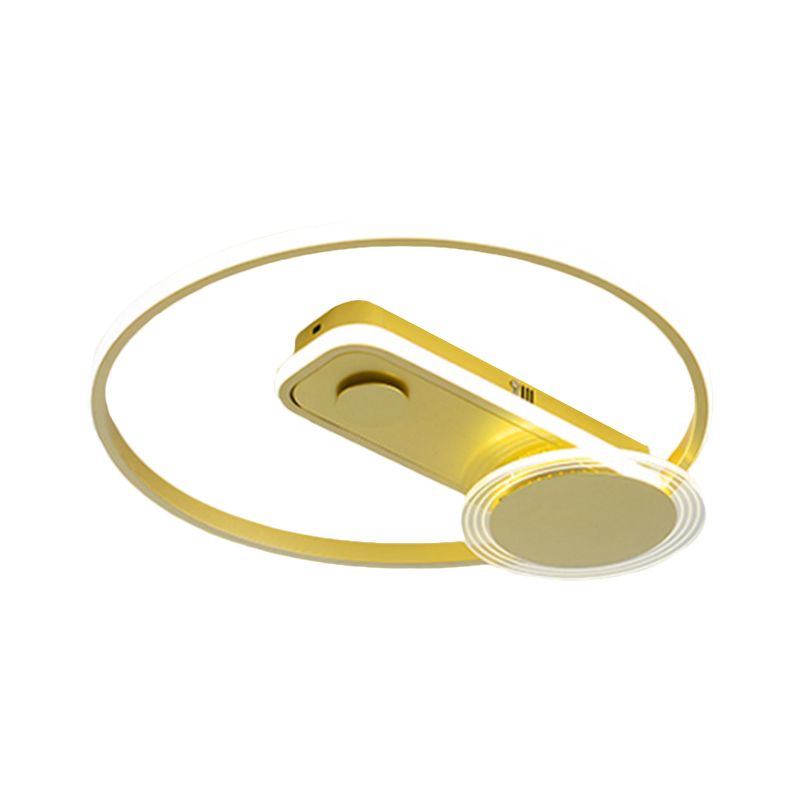 Metallo Hoop Flush Mount Luce Minimal Nero/Oro Finitura LED Lampada a Flush Fixture, 16 "/19.5" Wide