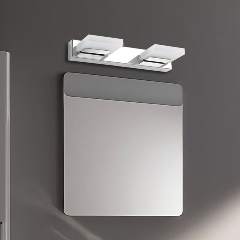 Stainless Steel Vanity Light Fixture LED Square Bathroom Vanity Lamp for Makeup