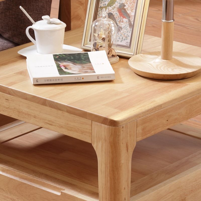 Modern 23.62" Wide End Table Sqaure 4 Legs Side Table with 1 Drawer