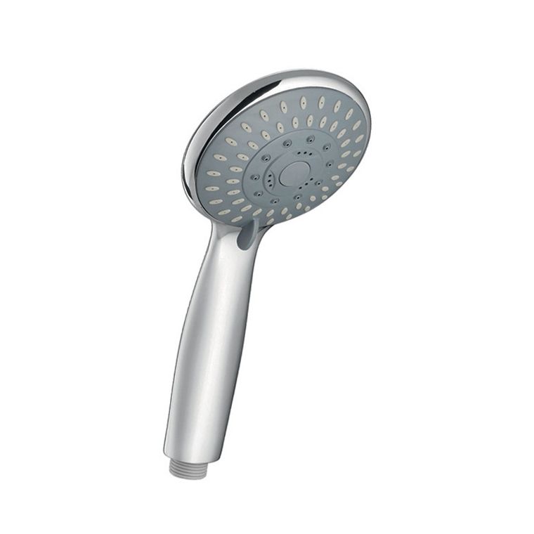 Round Handheld Shower Head Silver 5-Spray Patterns Wall-Mount Showerhead