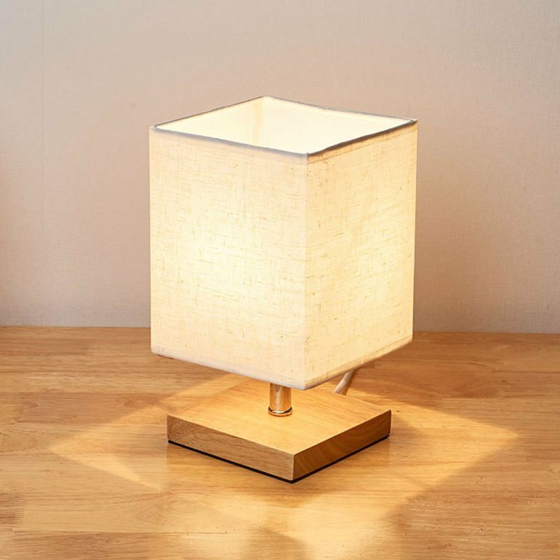 Flaxen e legno piccolo tavolo leggero minimalismo in tessuto a 1 luce lampada notturna per camera da letto