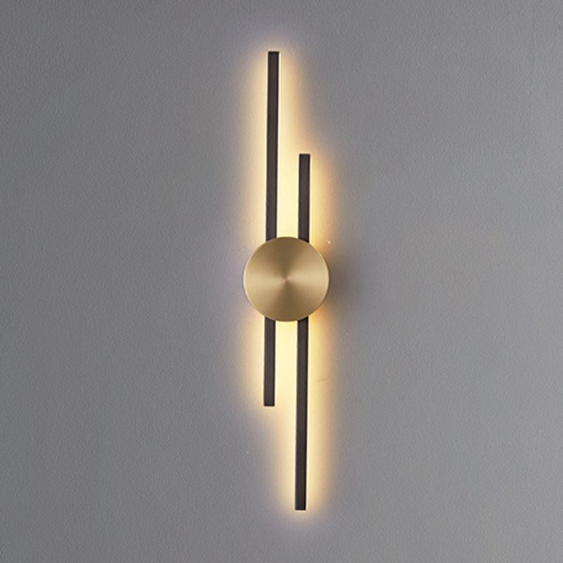 Linear Bathroom Vanity Lighting Brass Bath Sconce in Black & Gold