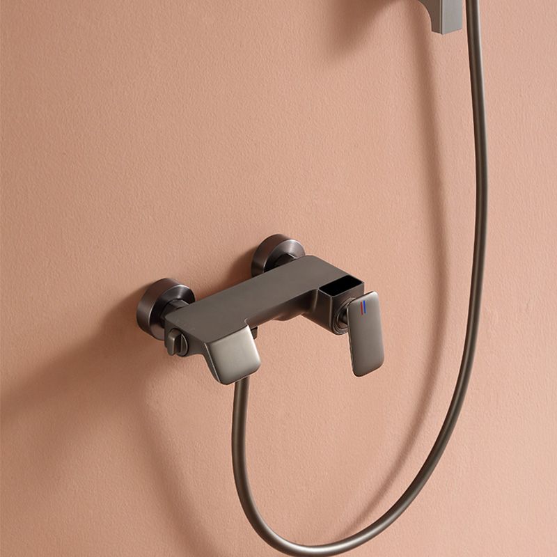 Modern Shower Set Solid Color Wall Mounted Slide Bar Included Shower Combo