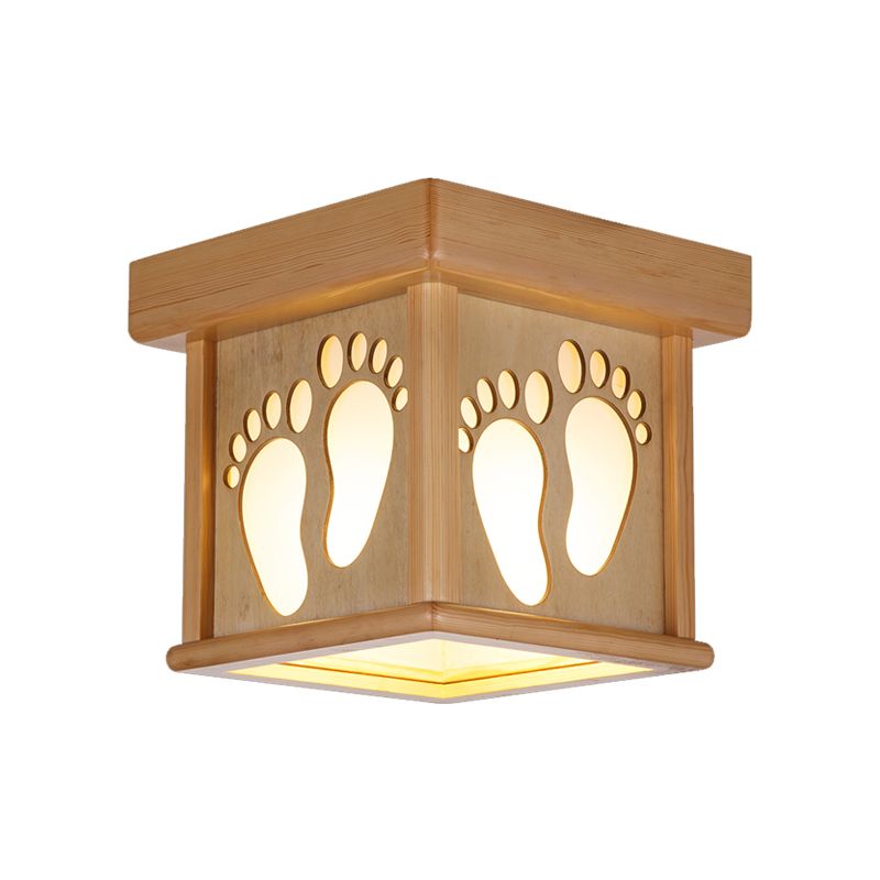Place du bois près de Ceiling Light Nordic 1 Light 10 " W Flush Mount Light Fixture with Footprints for Dining Room