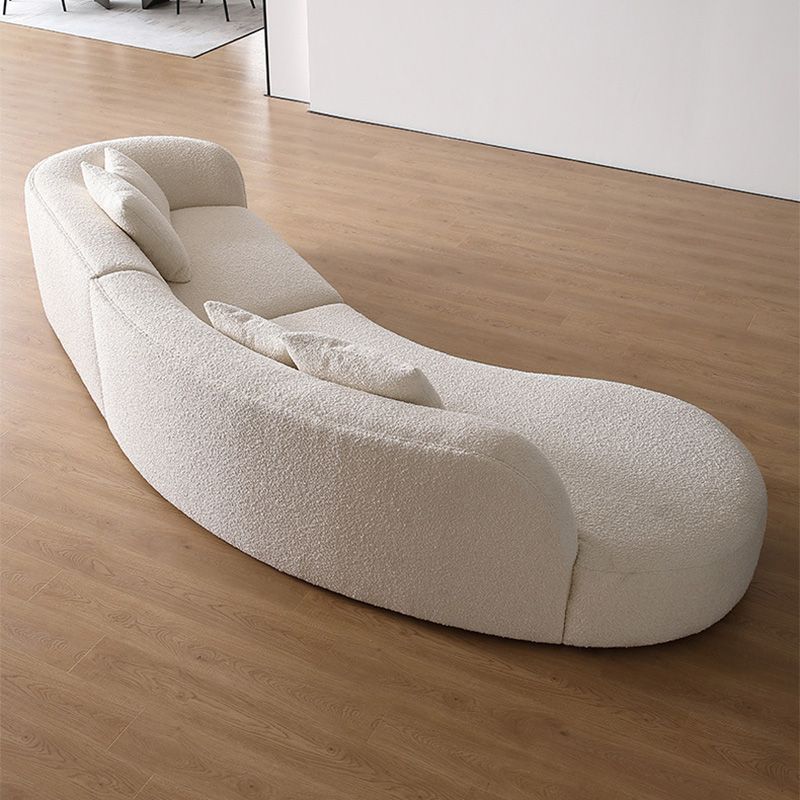 Scandinavian Beige Curved Sectional for Apartment and Living Room