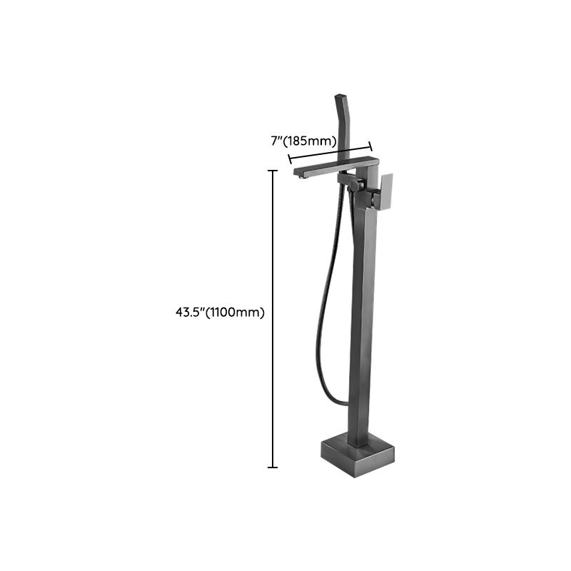 Modern Freestanding Bathtub Faucet Copper with Hose Freestanding Tub Fillers