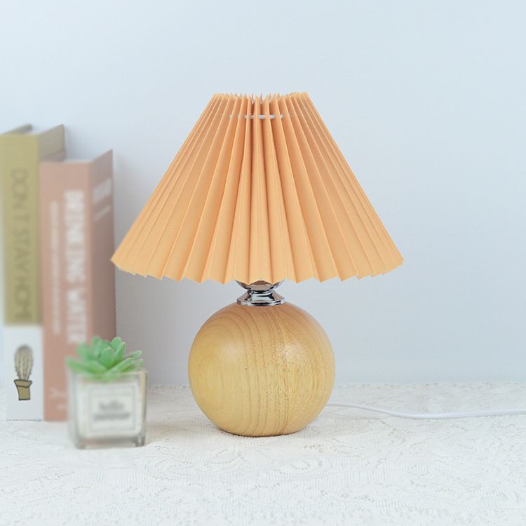 Lámpara de mesa de forma de cono de estilo de tela de estilo moderno luz de mesa de luz