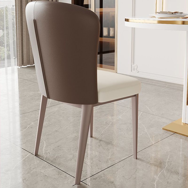 Kitchen Home Upholstered Dining Chair Leather Wingback Armless Chair