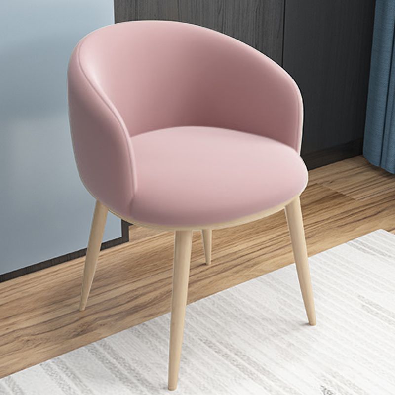 Home Scandinavian Arm Chair Parsons Back Metal Upholstered Dining Room Chair