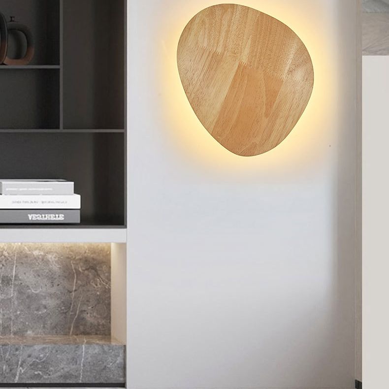 Chinese Style Wooden Wall Lamp Minimalism LED Wall Mount Light for Bedroom Living Room