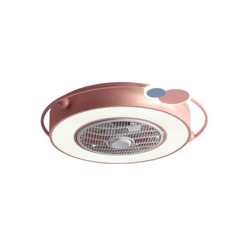 Fan Blue/Pink LED Afferty Acrilico SEMILE SEMI SEMI SEMI SEMI SEMI FLUSHETTO CON ORNAZIONE DI CUORE/CLOUP TOUND/AMORE, larghezza 23,5 "