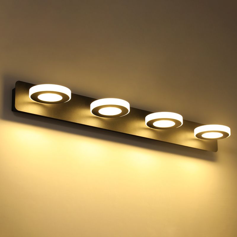 Multi Light Black Vanity Light Modern Style Waterproof Mirror Light for Bathroom