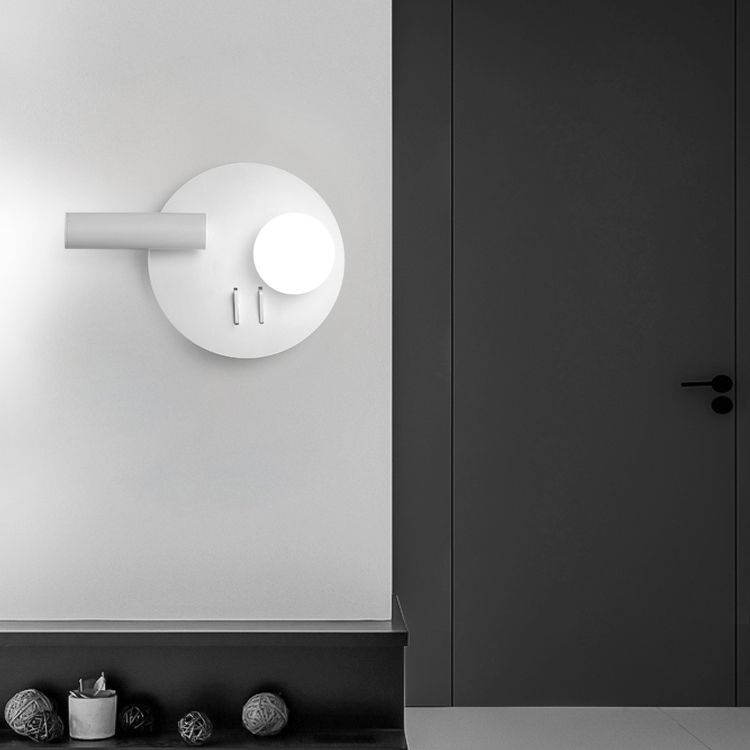 Idées d'éclairage mural géométrique blanc moderne