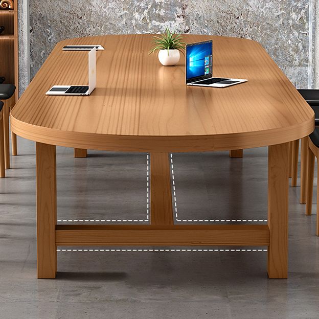 Modern Oval Trestle Dining Table Solid Wood Natural Home Kitchen Dinner Furniture