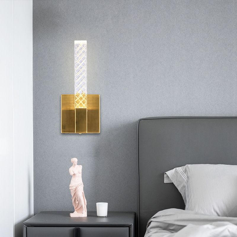 Linearer Schatten mehrlächer Wandleuchten Moderner Kristallwandmontageleuchte in Gold
