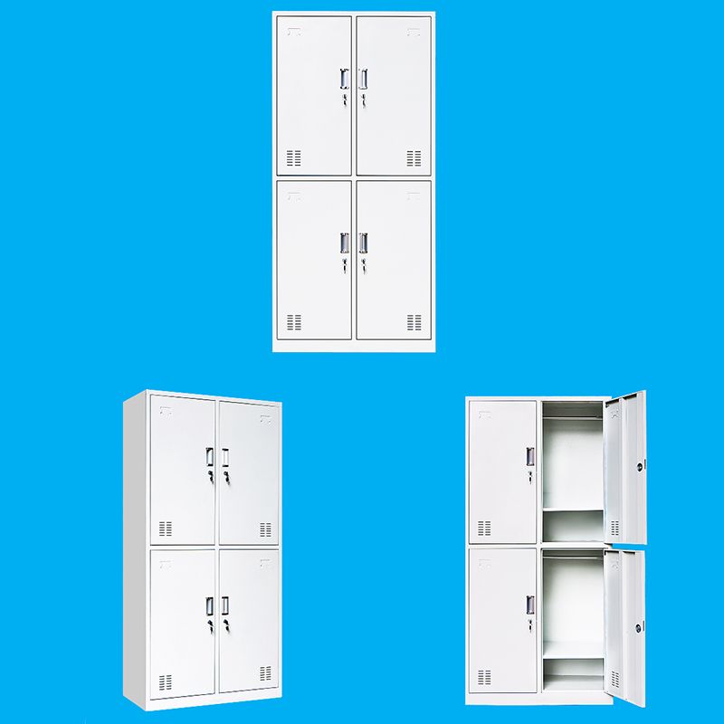 Metal Contemporary Cabinet for Home Grey Hinged Door Storage Cabinet