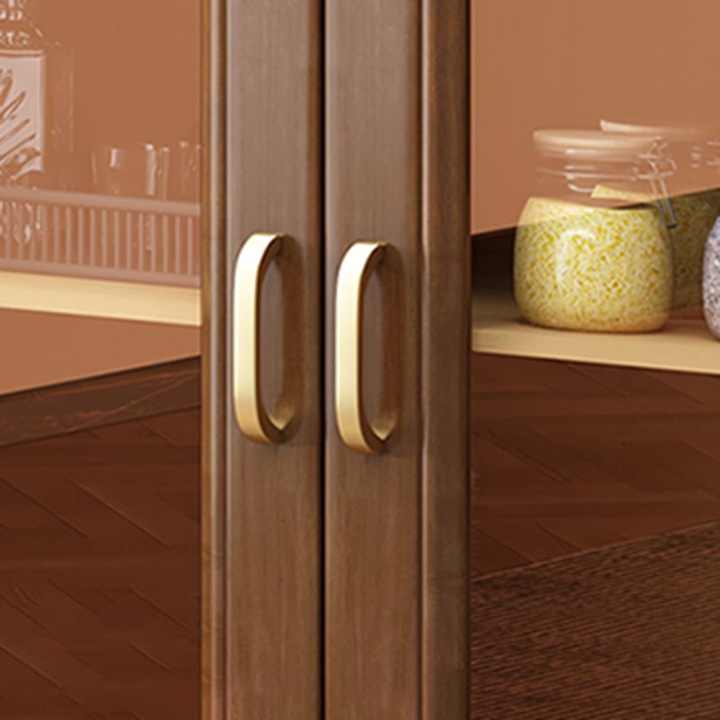 Modern Style Buffet Table Solid Wood Side Board with Cabinet and Drawers