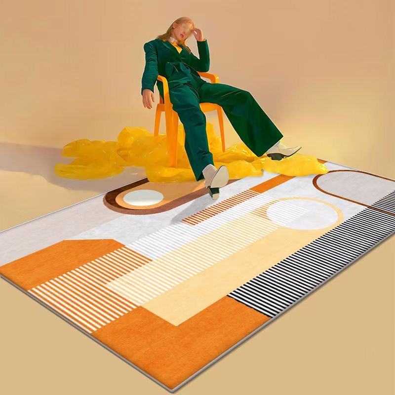 Artistical Modern Rug Color Piece Rug Stain Resistant Rug for Living Room