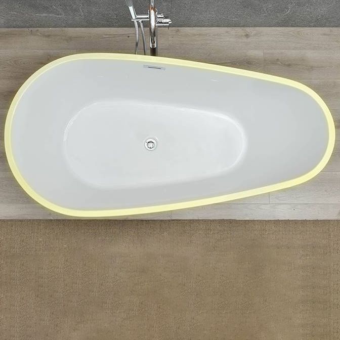 Center Modern Bathtub Freestanding Acrylic Soaking White Bath