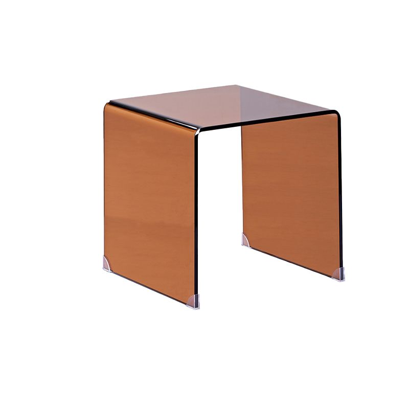 Brown Glass Sled Coffee Table Modern Rectangular 1 Single Cocktail Table