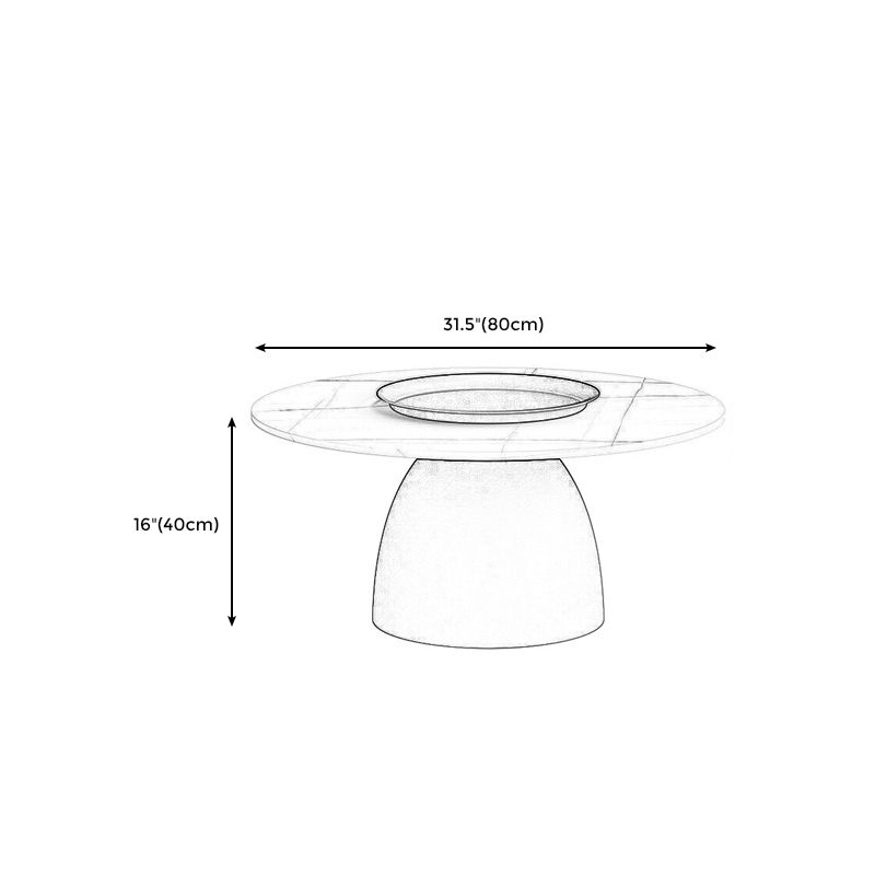 Modern Style Rock Plate Top Metal Iron Base Round Coffee Table