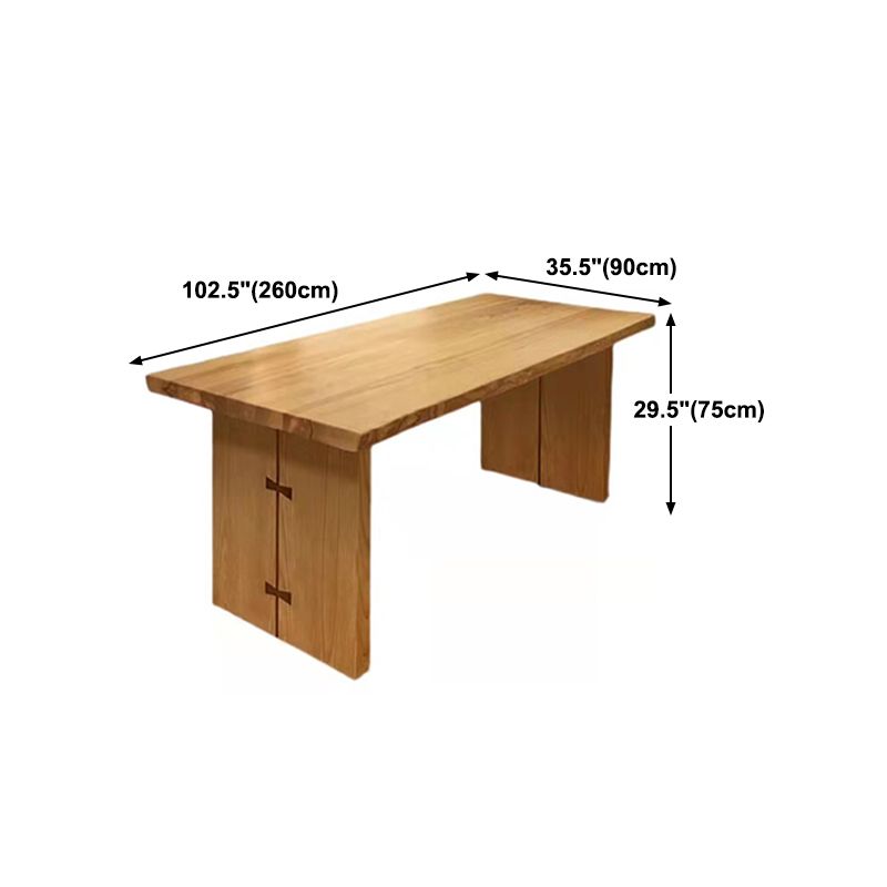 Modern Ash Wood Table for Restaurant Rectangle Kitchen Table with Double Pedestal