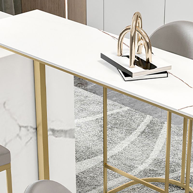 41.3-inch Stone Top Table Modern Style Bistro Pub Table for Living Room