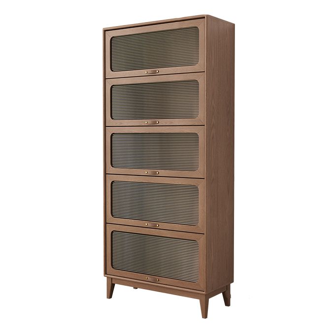 Wood Accent Cabinet, Glass Doors Storage Cabinet - Solid Wood