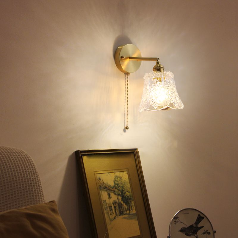 Moderne Stil Blumenförmige Wandmontaglampe Metall 1 Licht Wandbeleuchtung Ideen