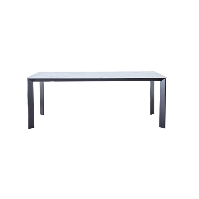 Rectangle Stone Dining Table Contemporary Metal 4 Legs Dining Table