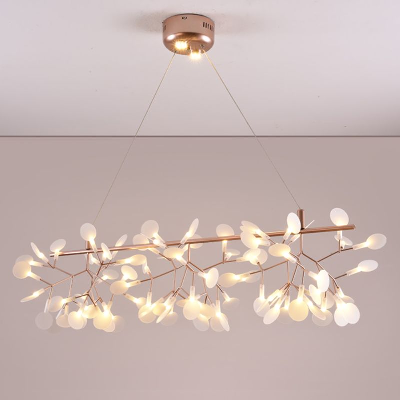 Gold de rosa contemporáneo lineal accesorios de iluminación de la isla lámpara de lámpara