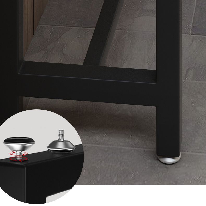 Brown Rectangle Bar Table Contemporary Bar Table with Trestle Base