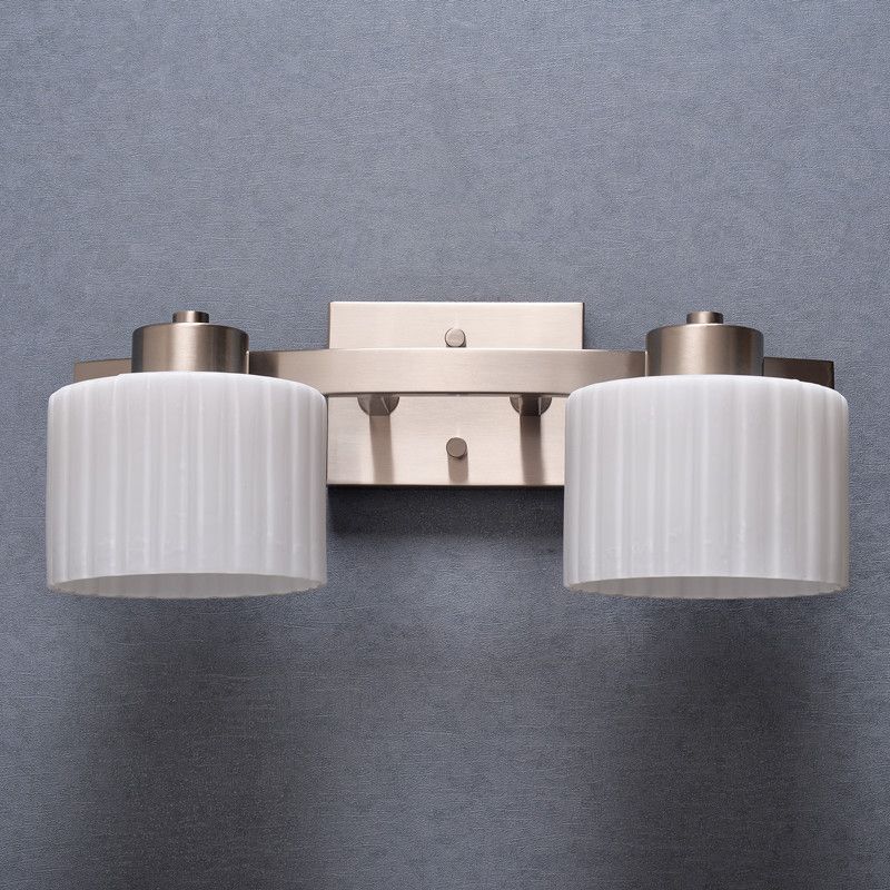 Lampada con foglie di foglie di scarico in vetro a costola bianca tamburo a 2 teste a parete moderna lampada montata