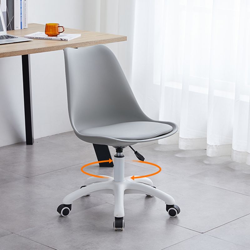 Contemporary Armless Office Chair Plastic Computer Desk Chair