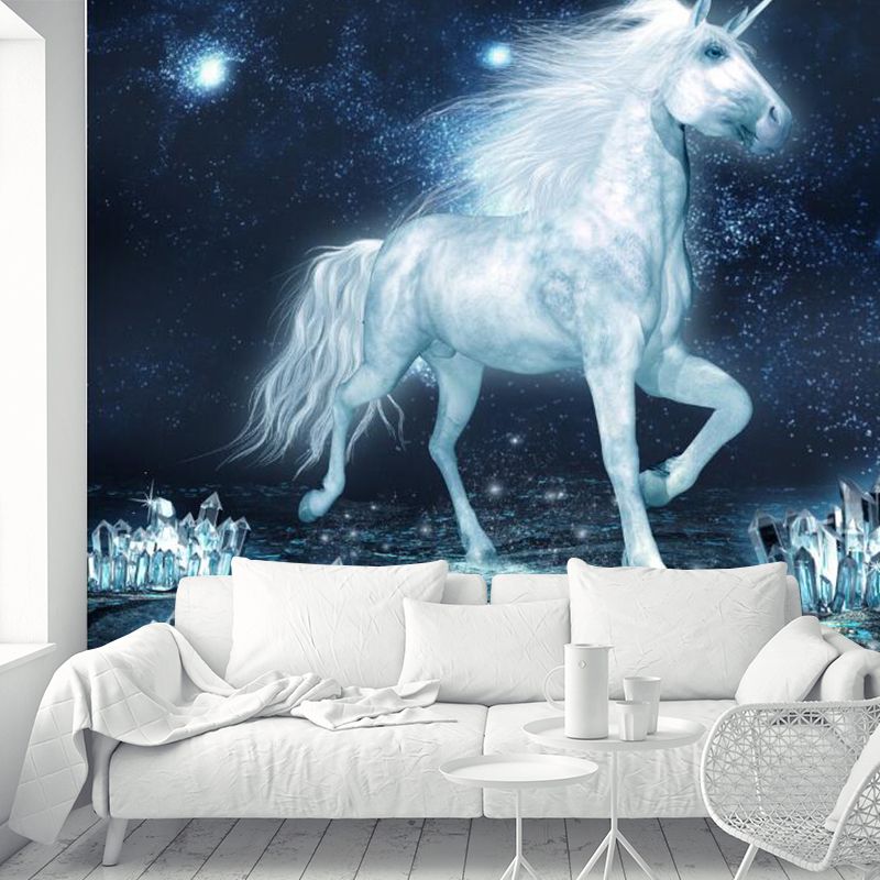 Waterproof Unicorn Mural Wallpaper Custom Size Nordic Wall Decor for Living Room