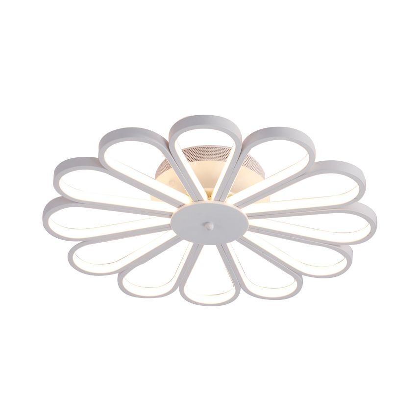 Fleur Fleurie Semi Flush Lighting Contemporain Acrylique Multi Lights LED blanc Semi Flush Plafond Lightture en blanc / clair léger chaud