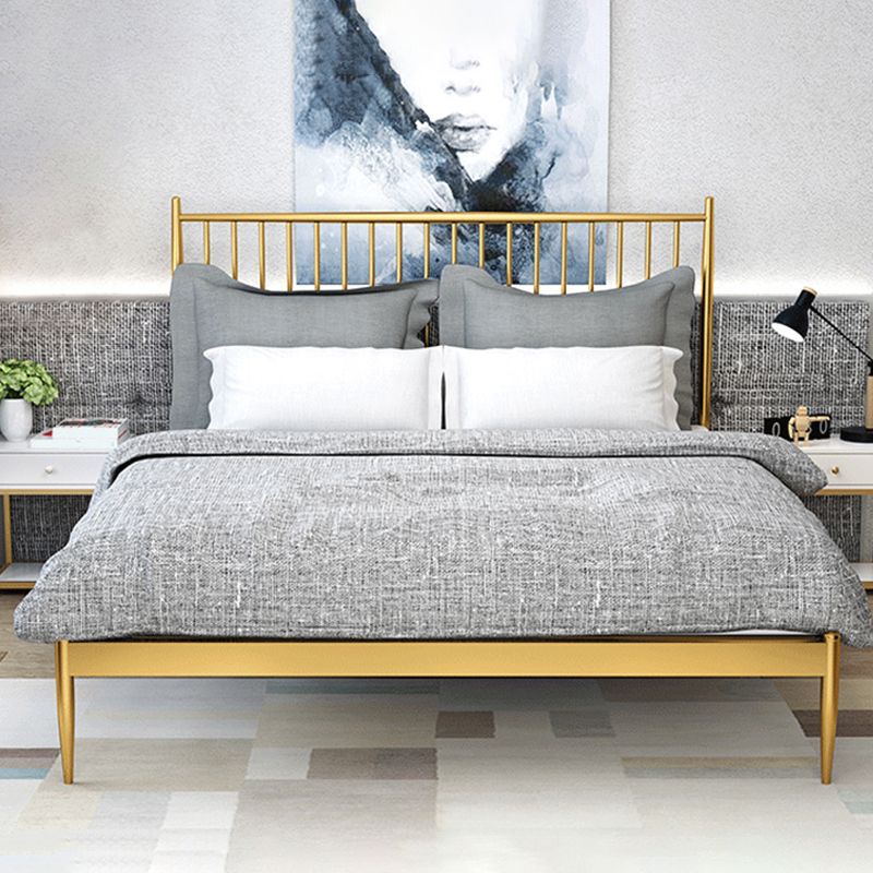 Iron Open-Frame Bed Contemporary Standard Bed with Metal Legs