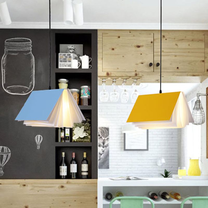 1 Light Creative Books Hanging Lamp Art Deco Metal Indoor Pendant Light