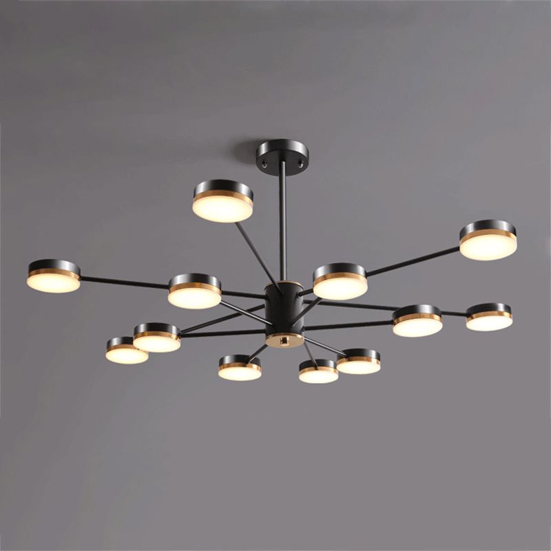 Multi Light Circular Branch Hanging Lights Modern Style Metal Hanging Lighting for Bedroom