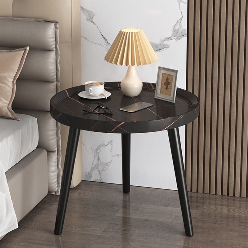 3 Legs Cocktail Table Artificial Wood Walnut/black/white Round Coffee Table